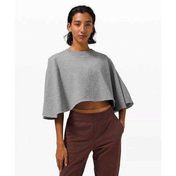 Lululemon Sweaters - Lululemon, LA Oversized Pullover Cape, Heathered Core Medium Grey, M/L